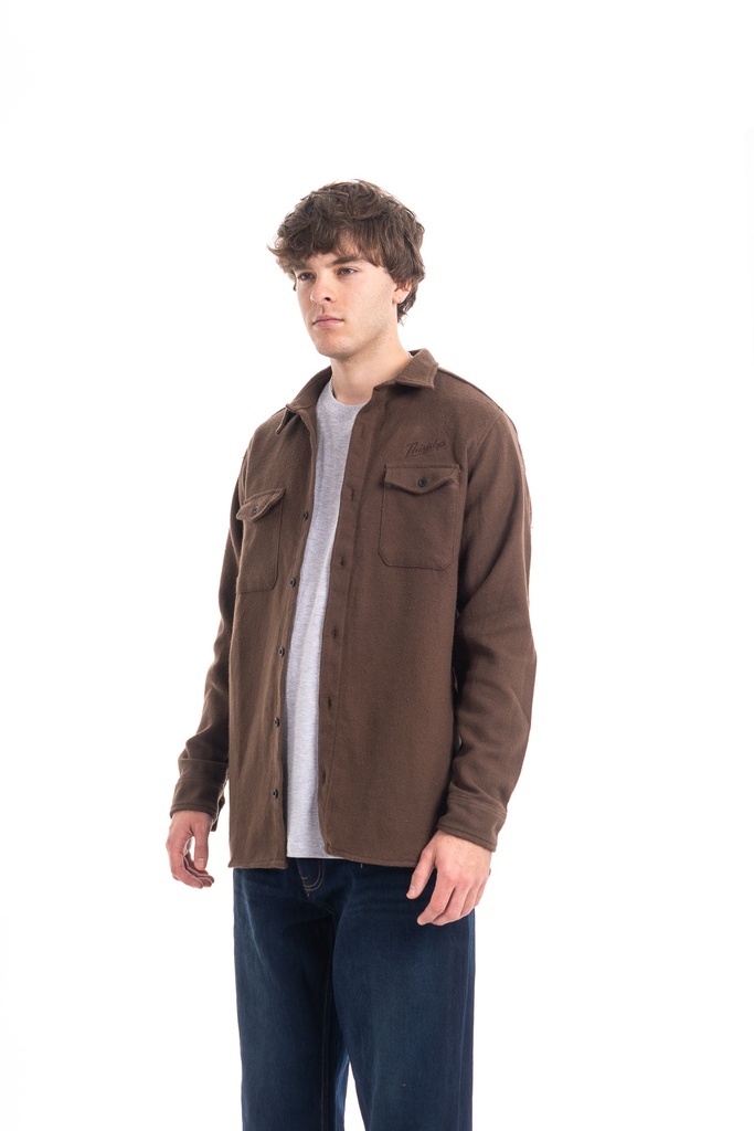 CAMISACO DE PAÑO REGULAR FIT - BROWN LAKE