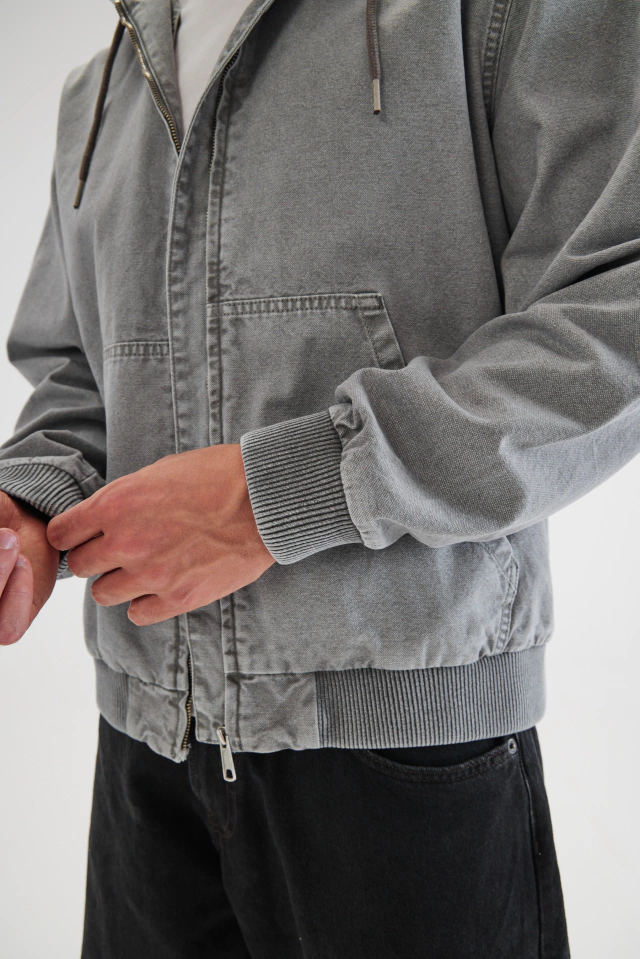CAMPERA CANGURO RELAXED - DENIM WASH GREY 