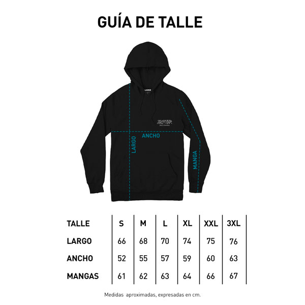 Tabla de talles  BUZO CANGURO - LOCOPLAYA w23