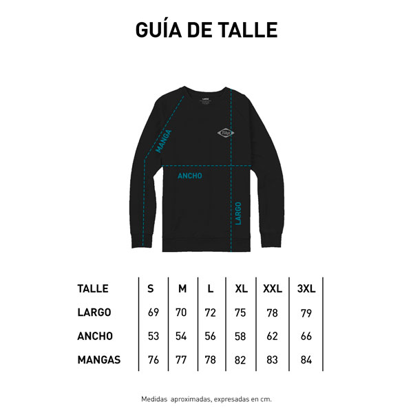 Tabla de talles BUZO CUELLO REDONDO - SKEIT