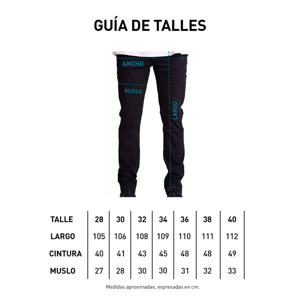 Tabla de talles Pantalón Jean Strauss W23