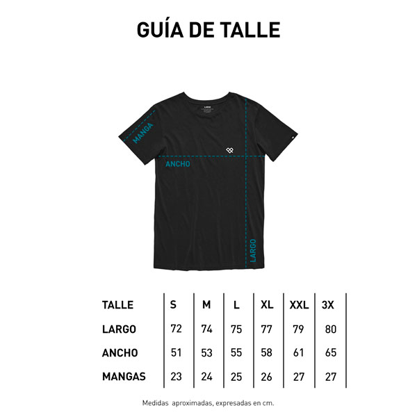 Tabla de talles REMERA MANGAS CORTAS - SNOW CO.
