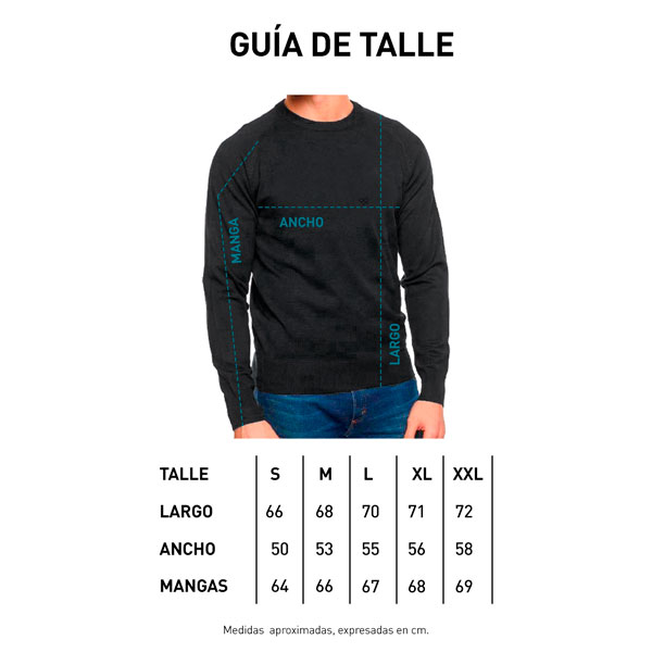 Tabla de talles SWEATER - PASEO