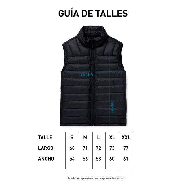 Tabla de talles CHALECO - TERMO