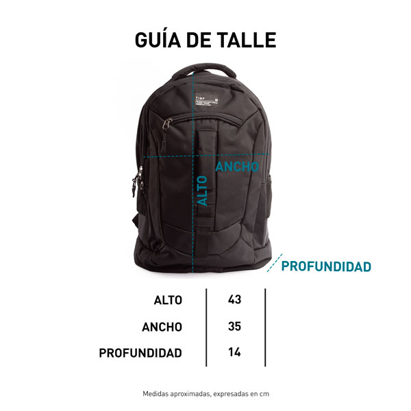 Tabla de talles  MOCHILA - FRONT GRIP