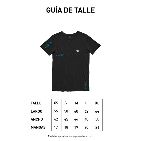 Tabla de talles REMERA MANGAS CORTAS MUJER - CONSTELACIONES