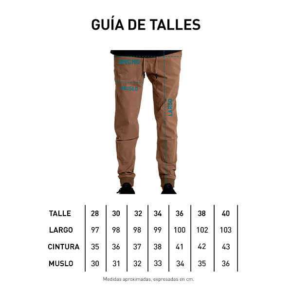 Tabla de talles PANTALÓN JOGGER - SWAMI