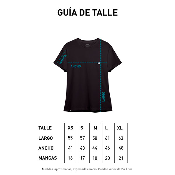 Tabla talles Remera MC mujer genérica SS24