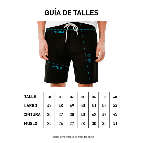 Tabla de talles Bermuda Manilva