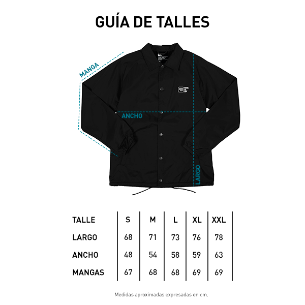 Tabla de talle Jacket Coach