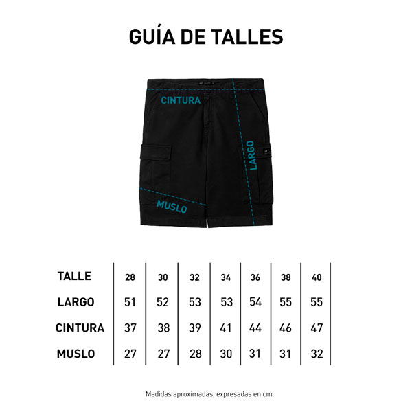 guia de talles bermuda yungas