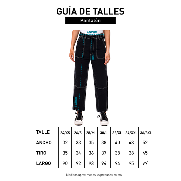 Tabla de talle Pantalón mujer Baggy