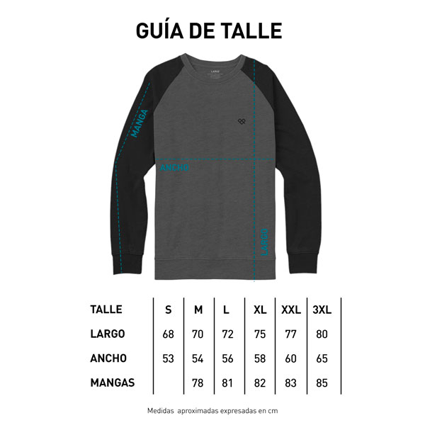 Tabla de talle cuello red ranglan W22