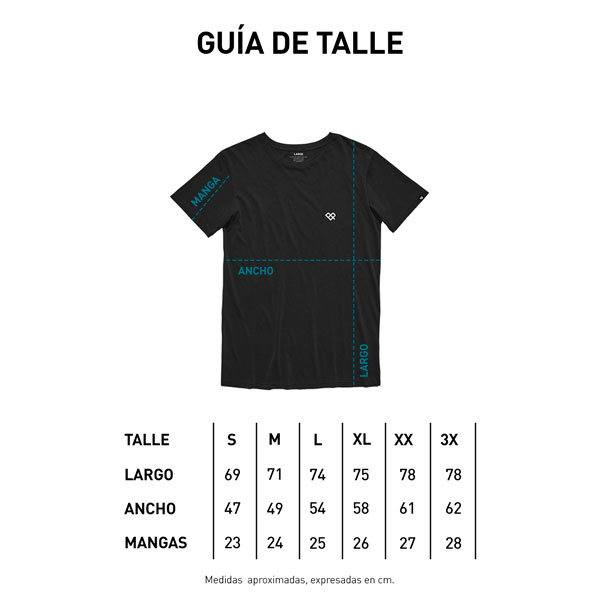 Tabla de talle Remera MC sin género S23