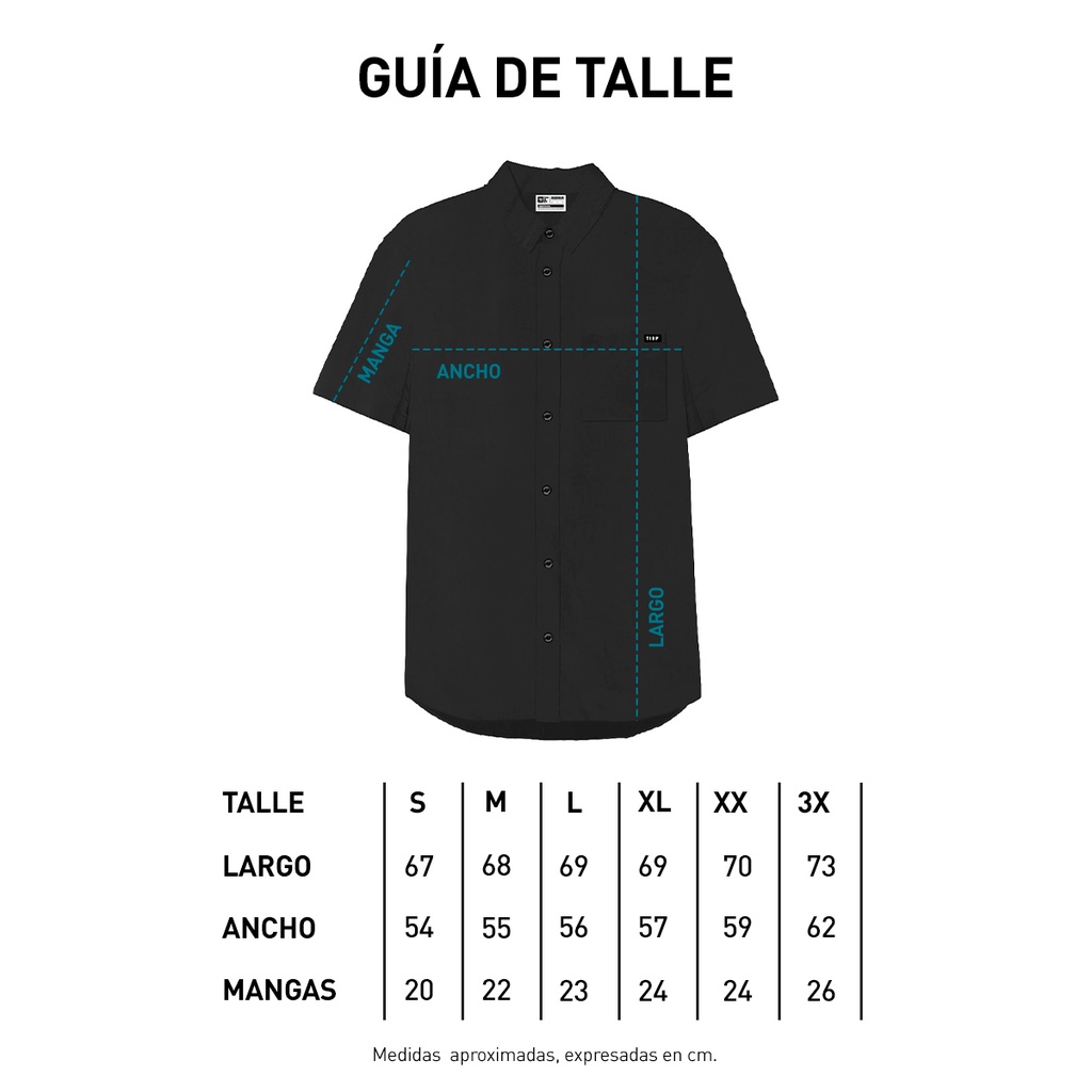 Tabla de talle Camisa S/G MC SS23